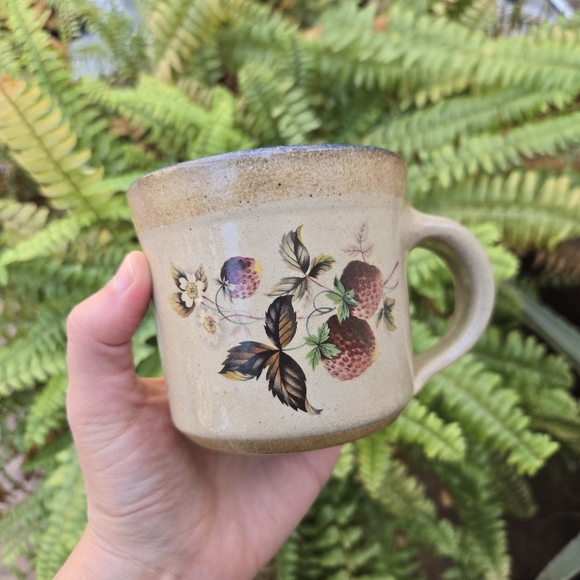 Vintage Monroe Salt Works Northern Country Farmhouse Raspberry Stoneware Mug